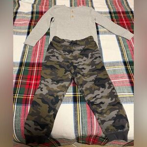 NWOT Jumping Beans Green and Gray Camo Outfit